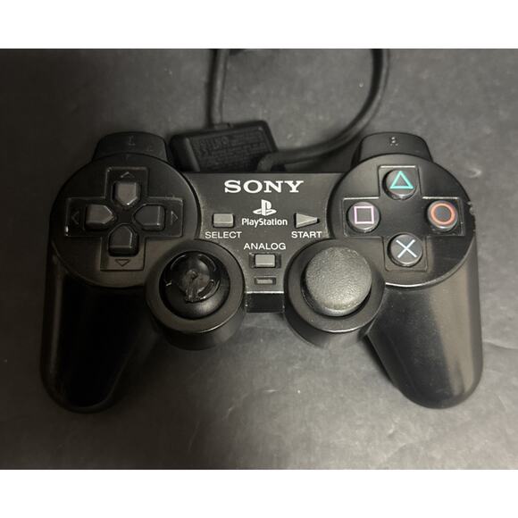 Sony PS2 BLACK Wired Controller OEM DualShock 2 PlayStation 2 SCPH-10010 Tested - Picture 2 of 4